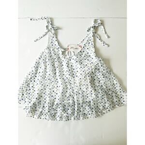 Moda Italy Silk Blend Tunic Top Women S ( No Size Tag) White Polka Dot Fairy